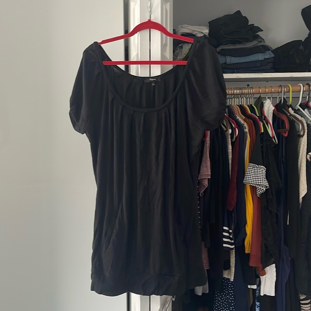 Express wide neck black dress